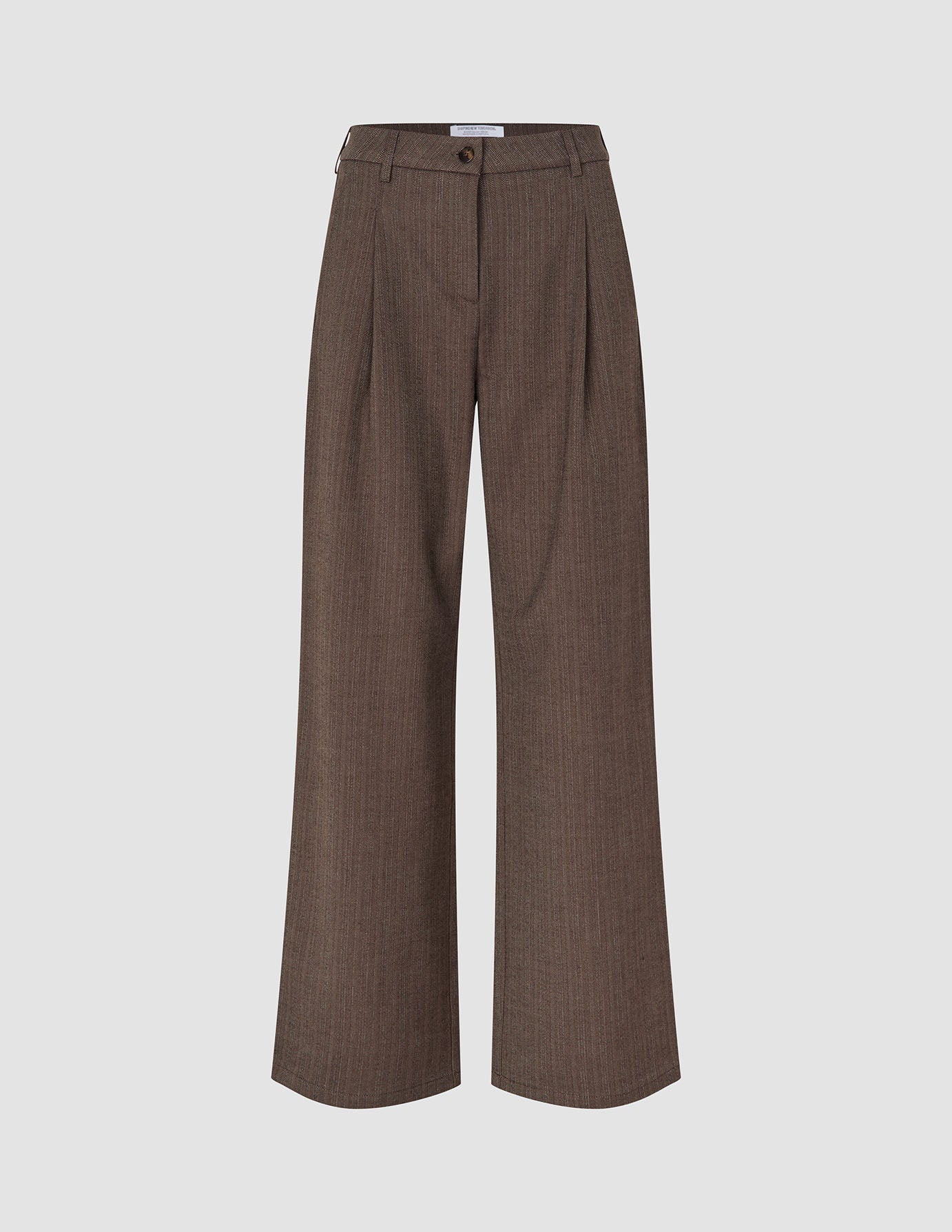 Women Serene Pants Wide Brown Stone Herringbone