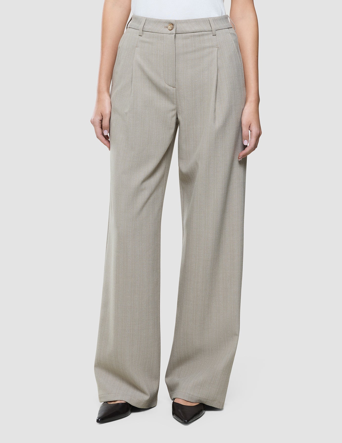 Women Serene Pants Wide Burnt Sugar Herringbone