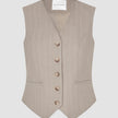 Women Serene Short Vest Burnt Sugar Herringbone