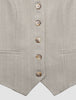 Women Serene Short Vest Burnt Sugar Herringbone