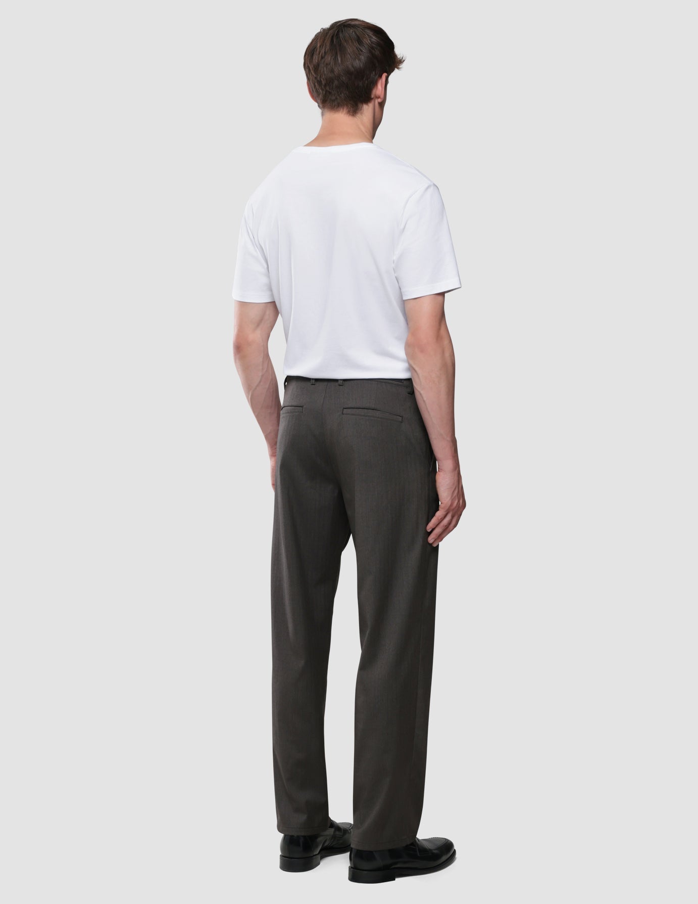 Siena Pants Relaxed Fit Herringbone Dark Brown