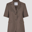 Women Skye Short Sleeved Blazer Dark Chestnut Melange