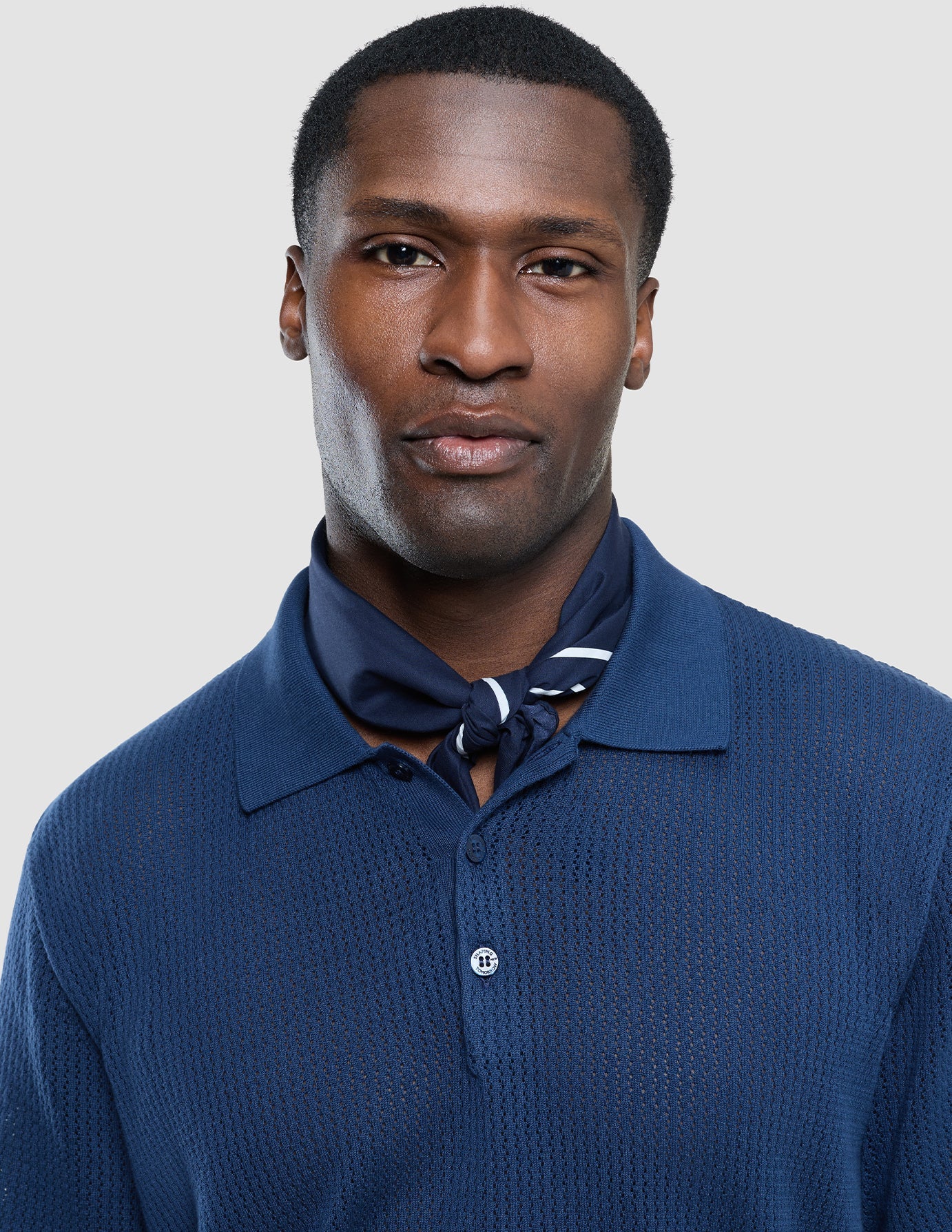 Soft Cotton Bandana Navy Square