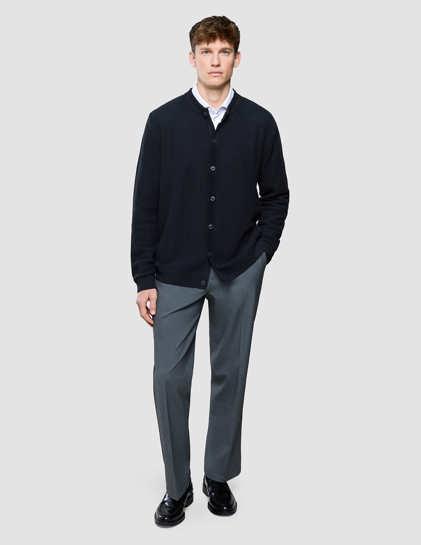 Structured Knit Cardigan Black