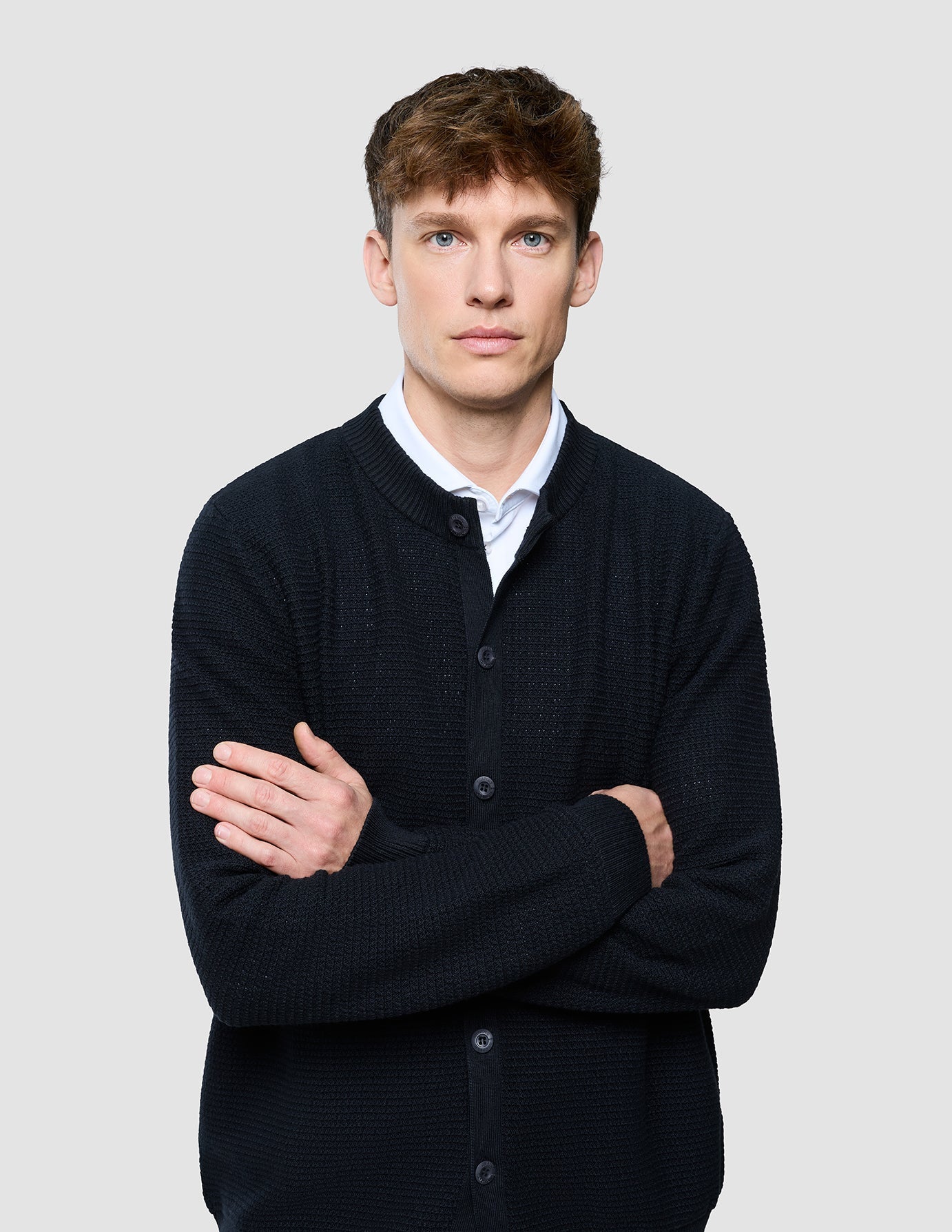 Structured Knit Cardigan Black