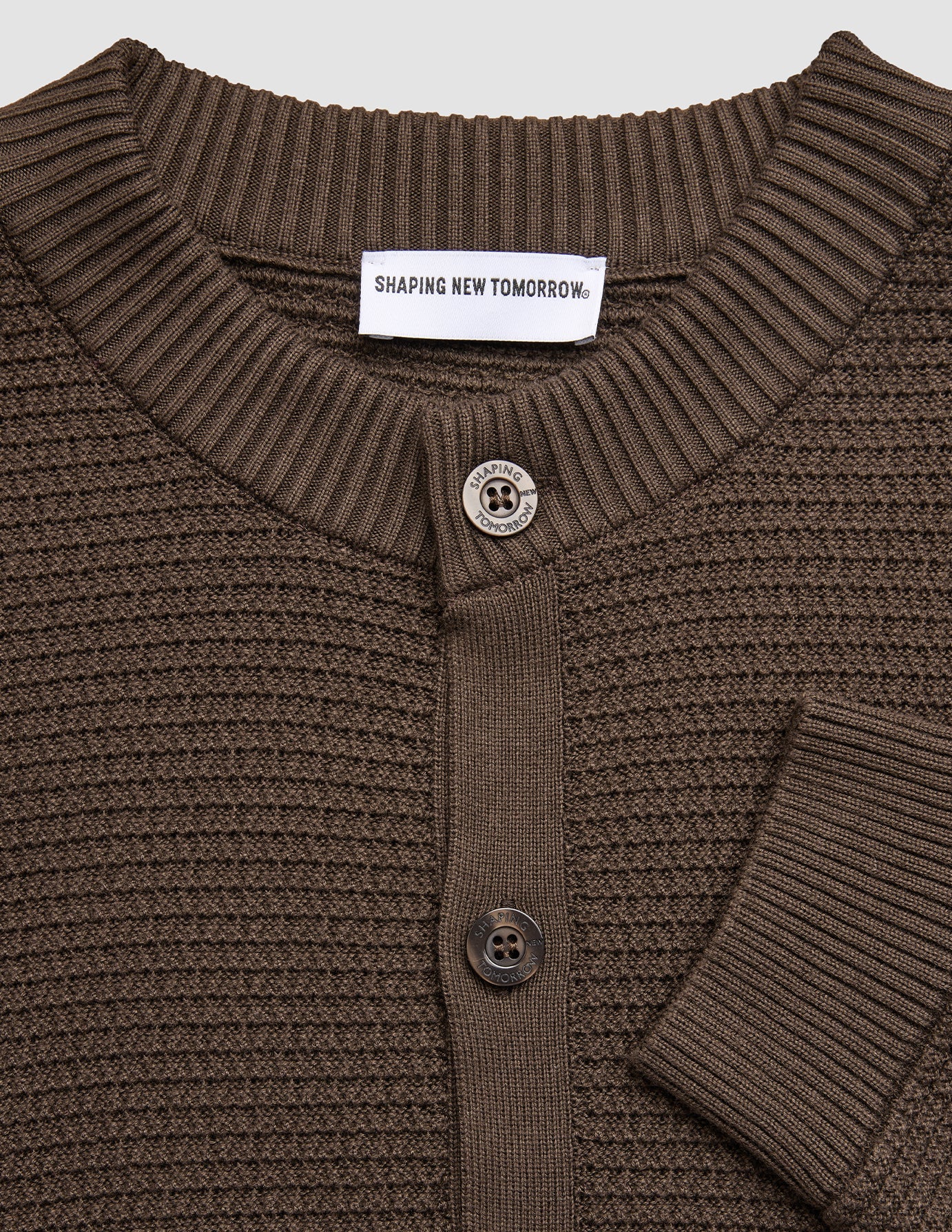 Structured Knit Cardigan Dark Brown