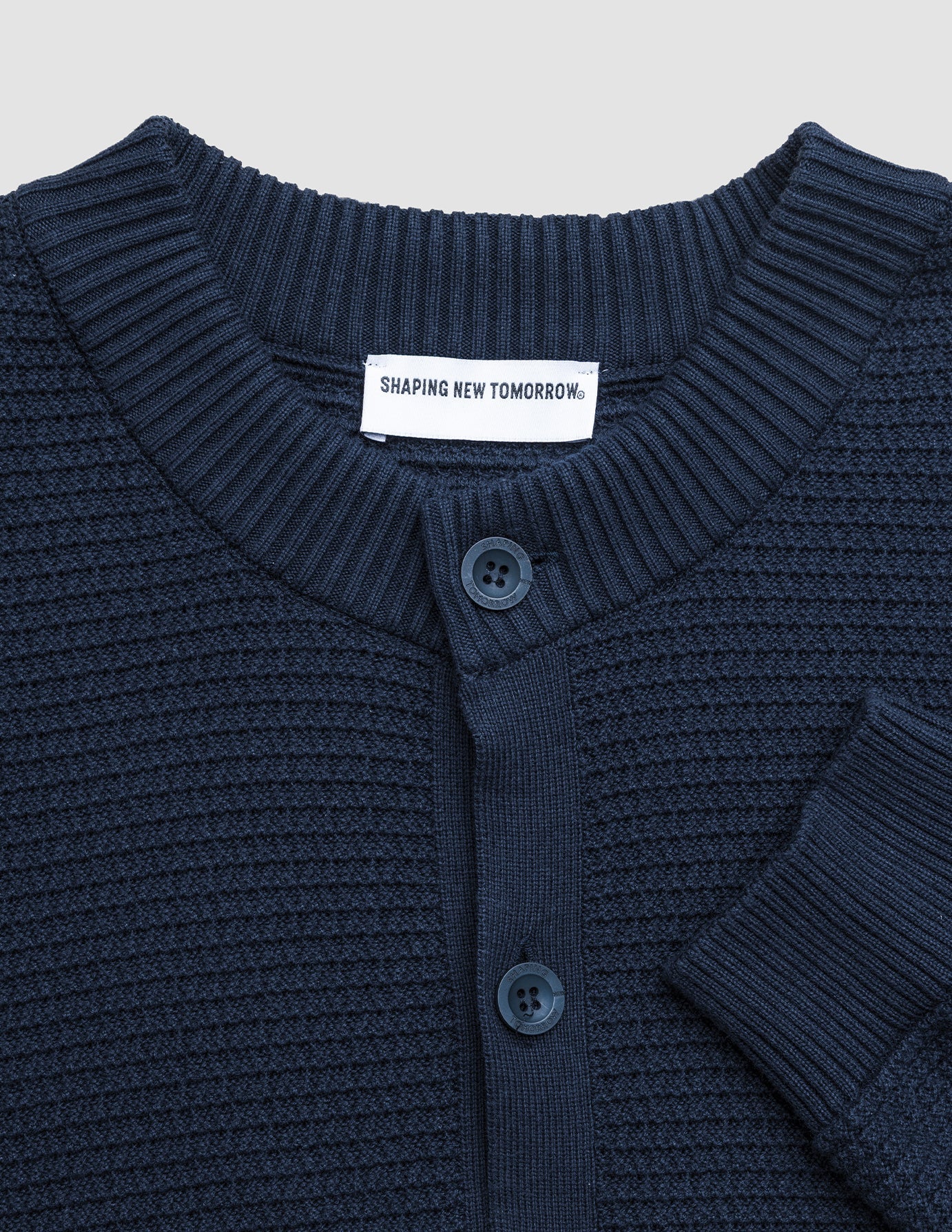 Structured Knit Cardigan Dark Navy