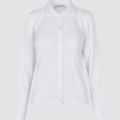 Women Structured Polo Long Sleeve Off White