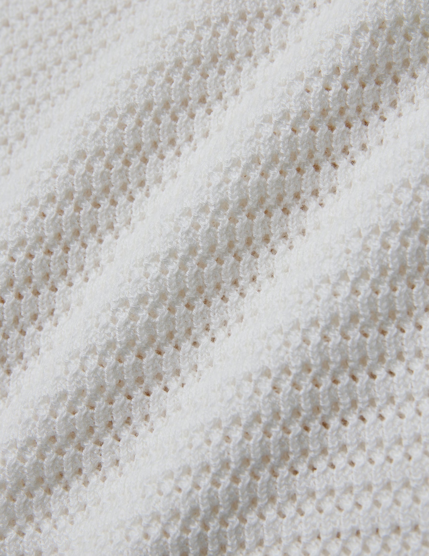 Women Structured Polo Long Sleeve Off White