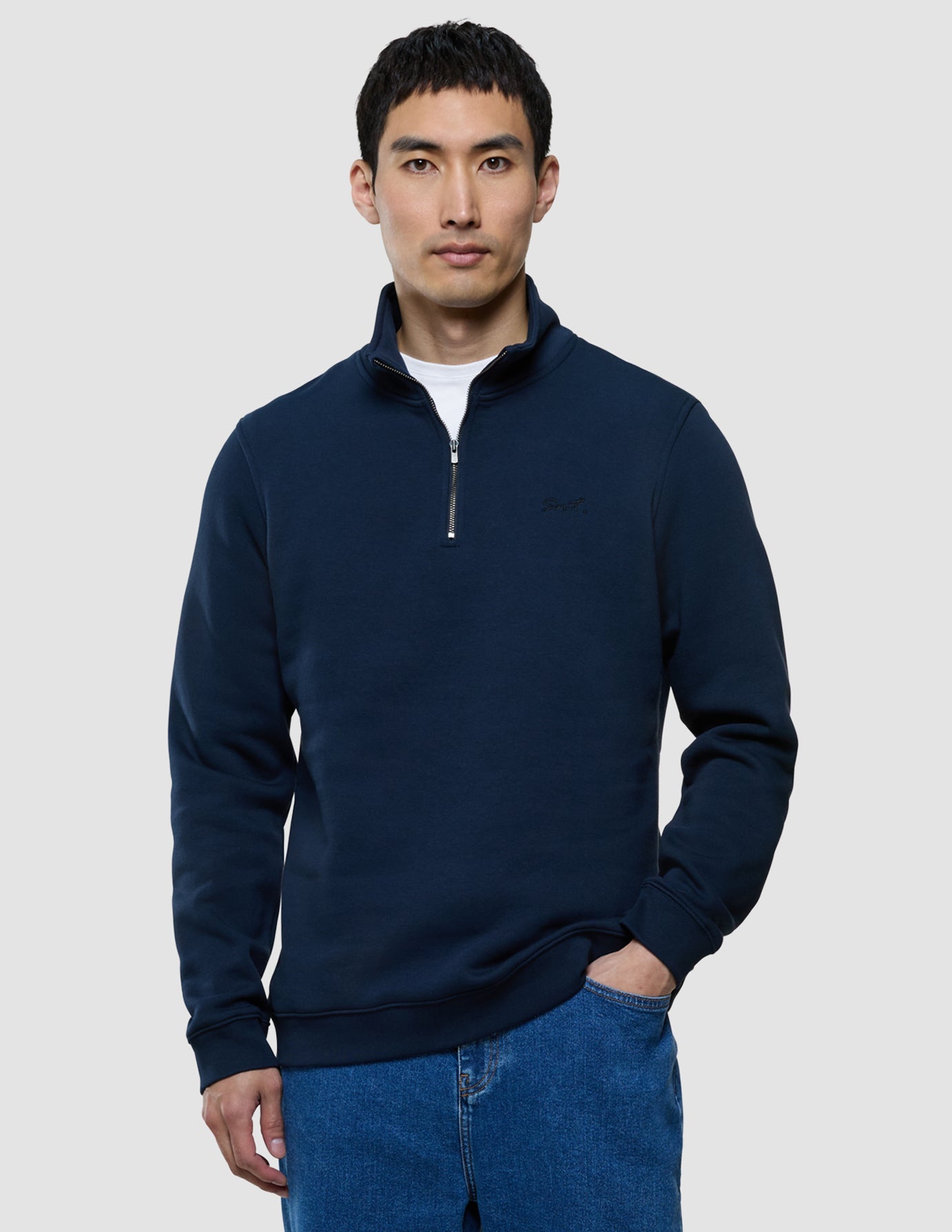 Sweat Half Zip Dark Navy