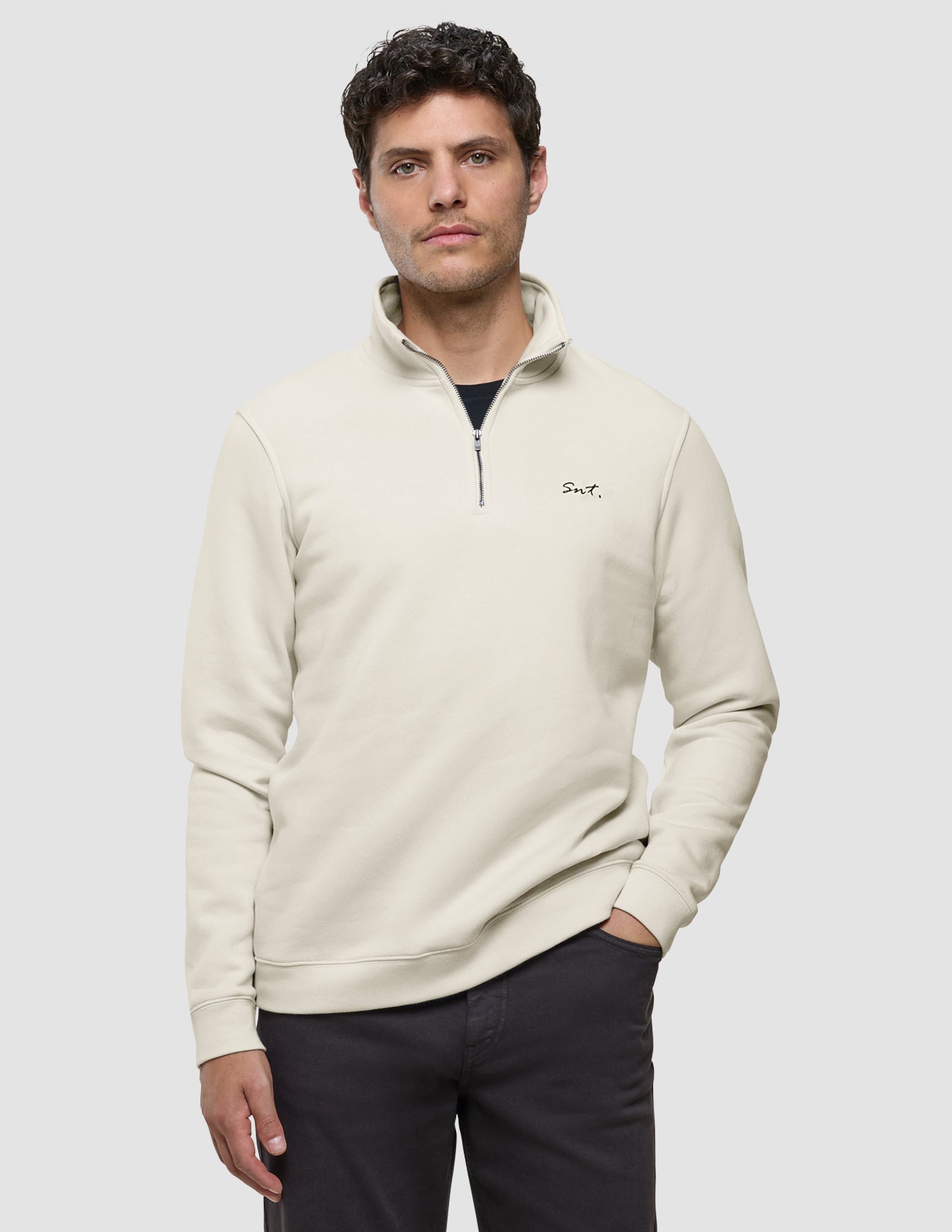 Sweat Half Zip Off White