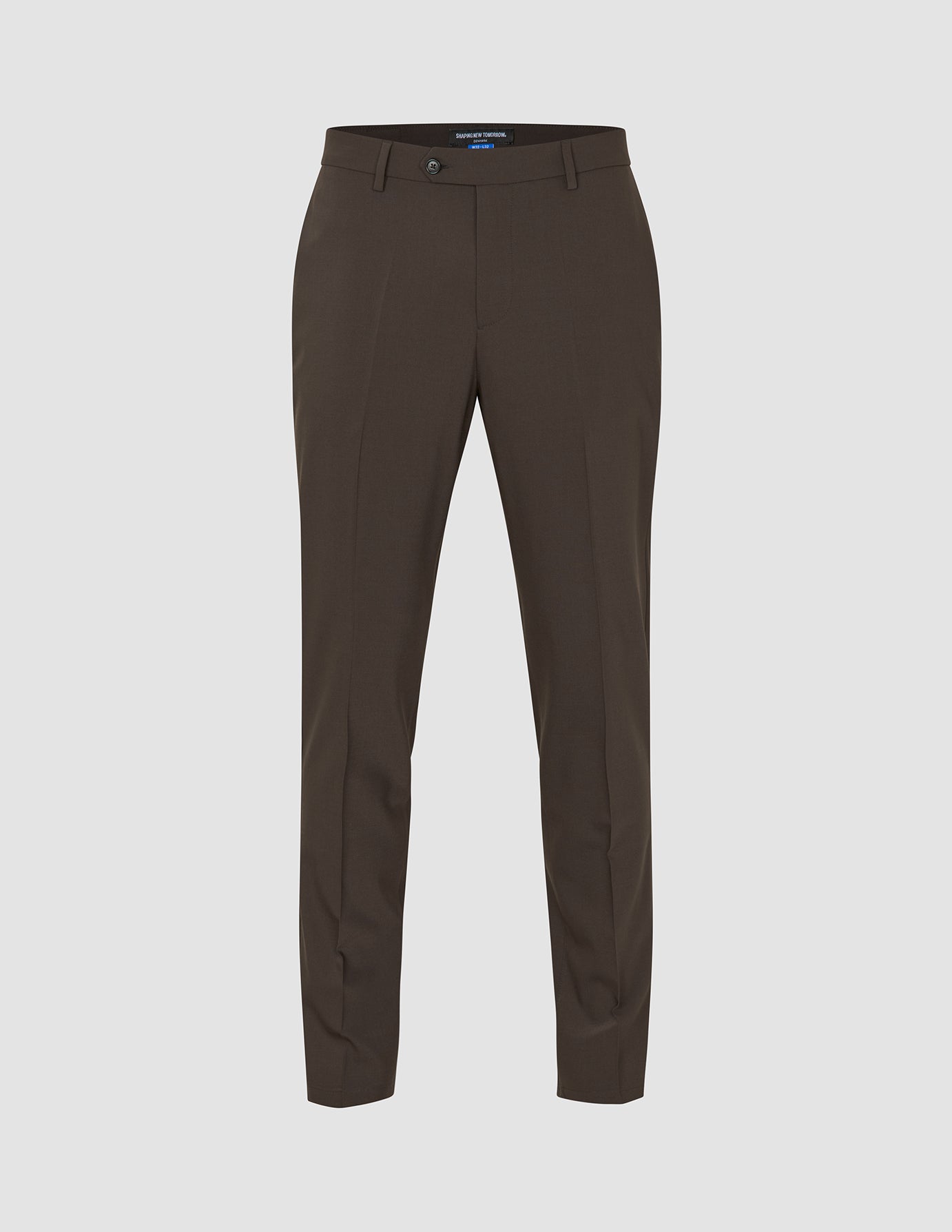 Tech Wool Suit Pants Slim Cocoa Brown