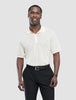 Textured Knitted Short Sleeve Polo Shirt Buttercream
