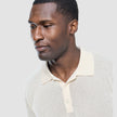 Textured Knitted Short Sleeve Polo Shirt Buttercream