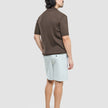 V-Neck Knit Short Sleeve Polo Dark Brown