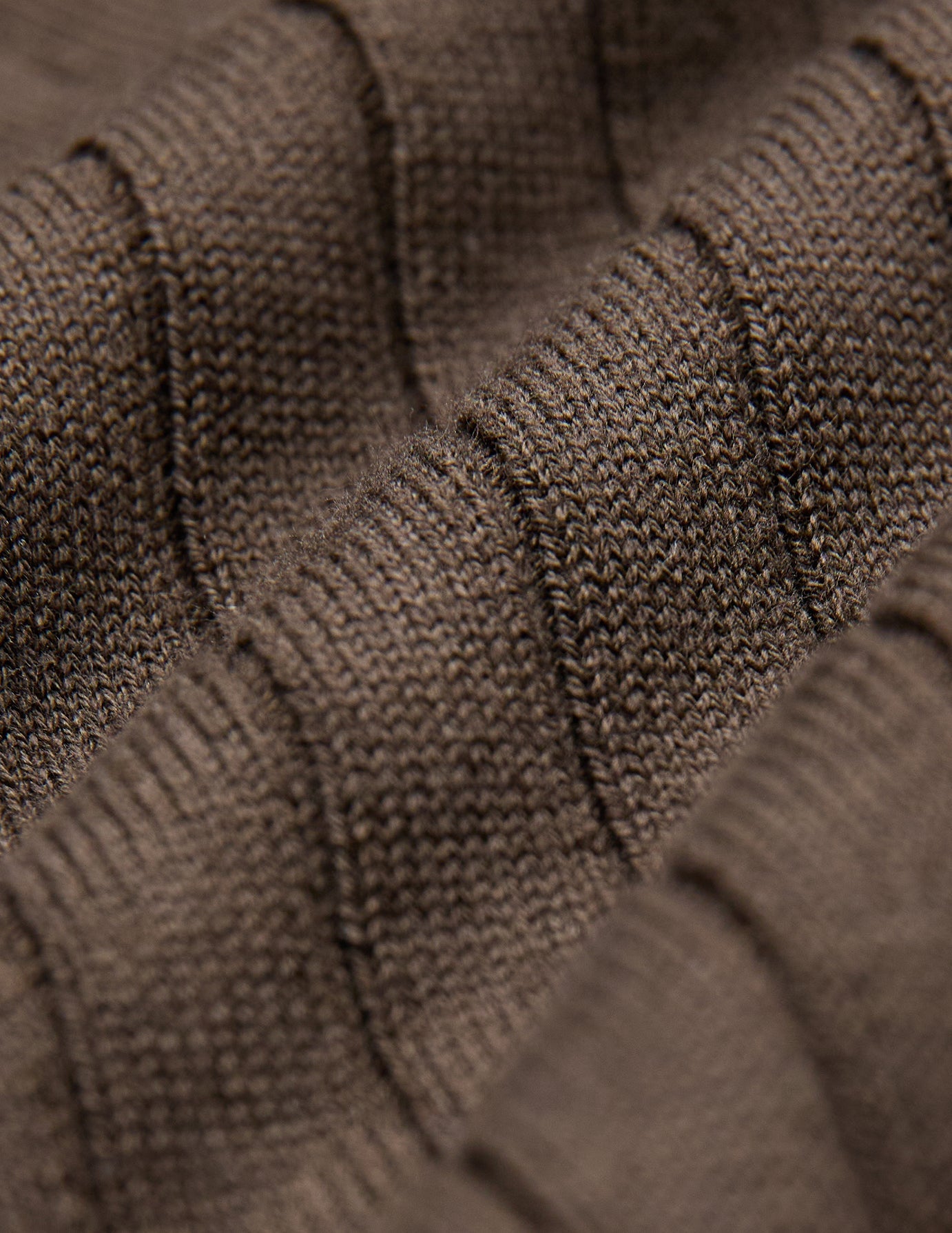 V-Neck Knit Short Sleeve Polo Dark Brown