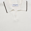 V-Neck Knit Short Sleeve Polo White