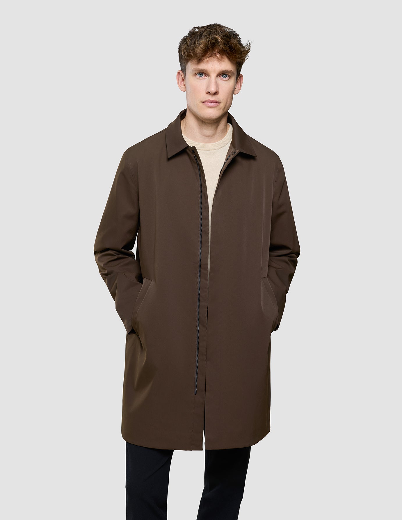 Waterproof Trench Coat Dark Brown