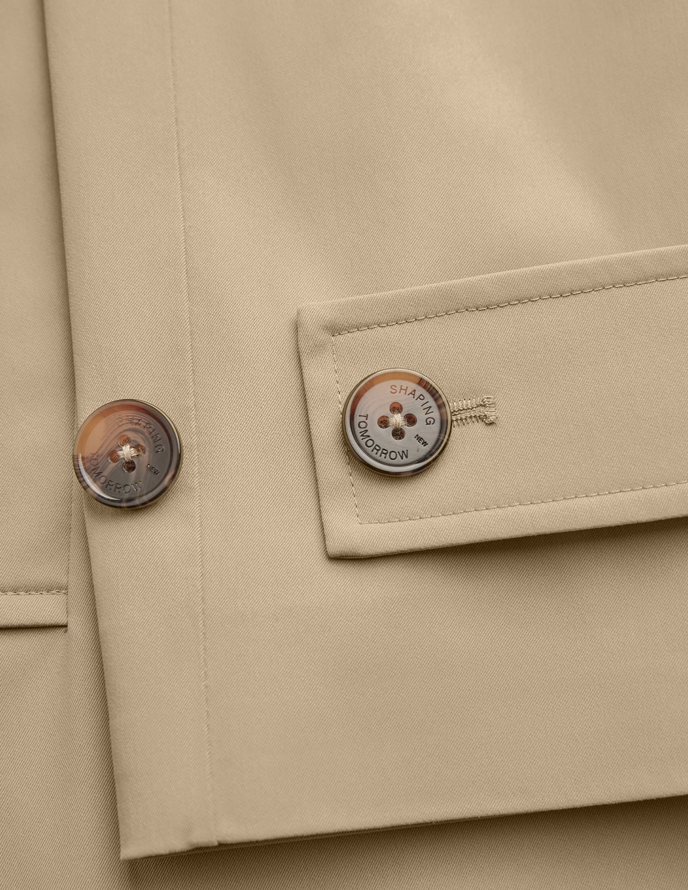 Women Waterproof Trench Coat Short Sand Grain