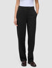 Damenhose GO2 Straight Black aus Doubleface-Material mit geradem Bein, Knopfverschluss und Seitentaschen.