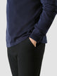 Fitted Knit Half Zip Navy