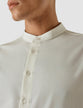 Tech Linen Mandarin Long Sleeve Shirt White